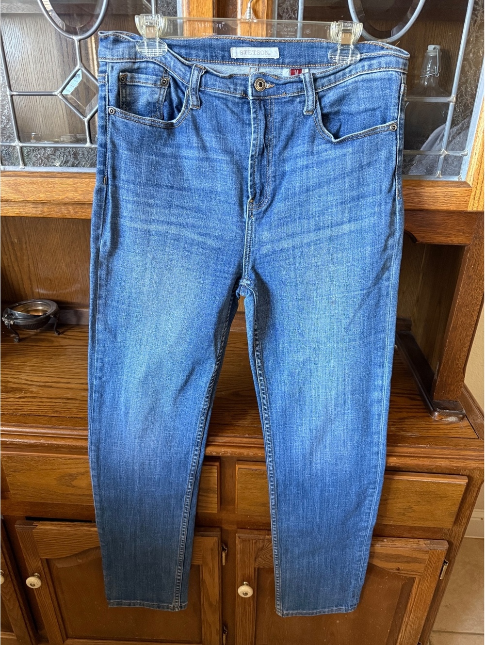 Stetson Women’s Jeans Size 14 Reg Medium Wash Straight Leg Western Denim